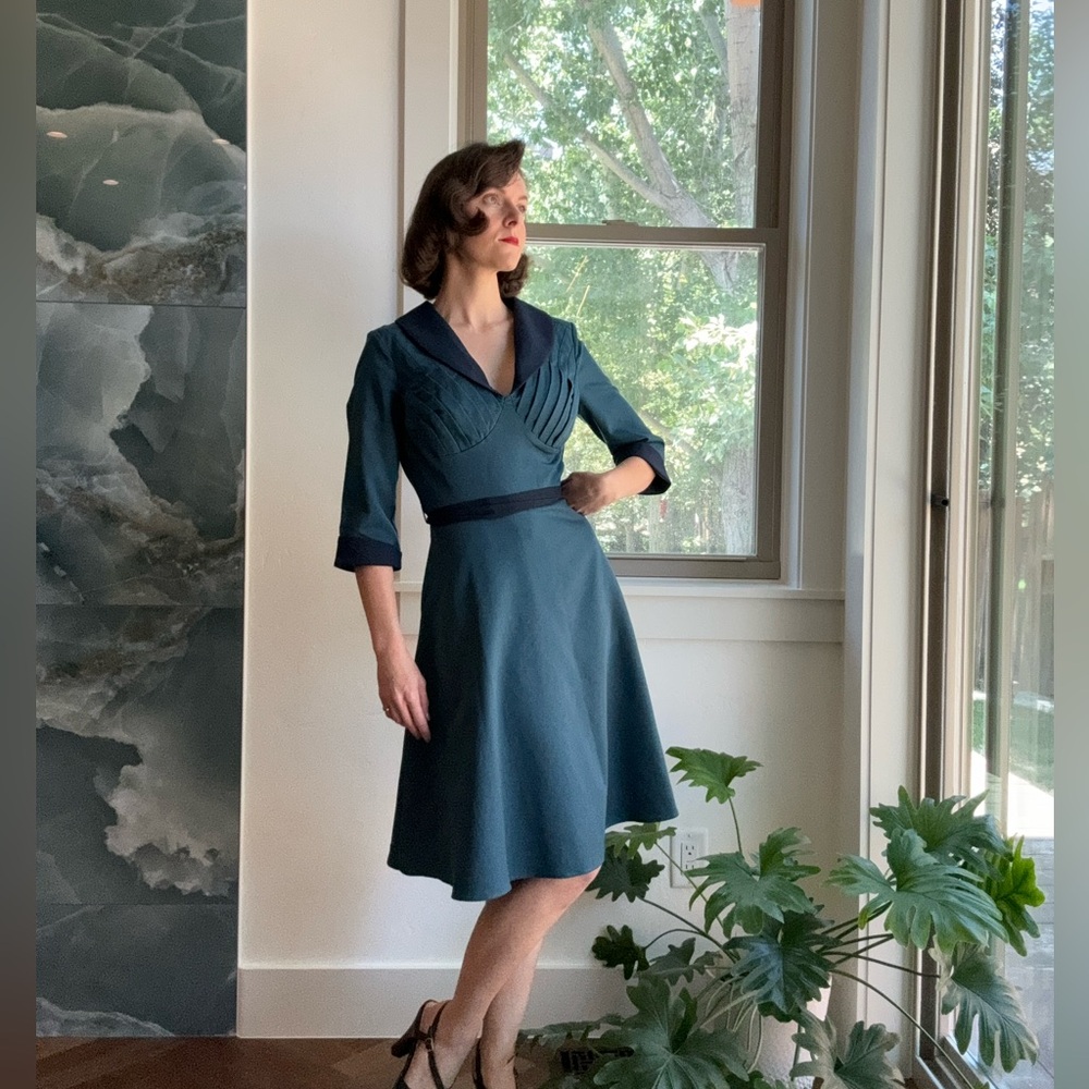 Voodoo Vixen Retro Teal Swing Dress Small